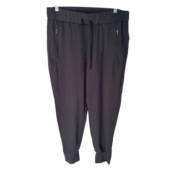 Mens Spyder Active Black Jogger Pants With Zip Pockets & Drawstring Waist Size L - Picture 1 of 5